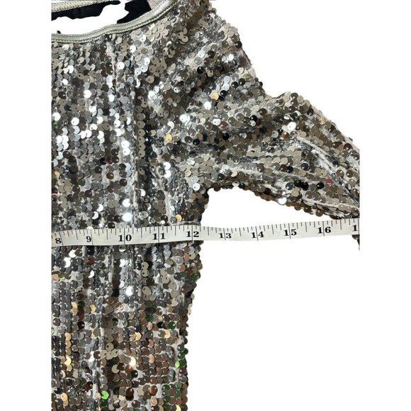 Weissman Women's Silver Leotard Silver Sequin Short Dress - Picture 3 of 5